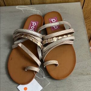 Chic Beige and Gold Women's Sandals